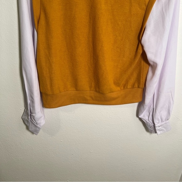 Amy Byer 2Fer Vest Blouse Mustard Yellow L 14 - Picture 8 of 11